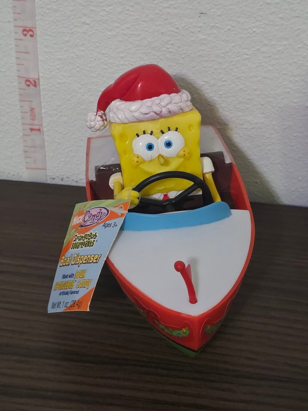 vintage 2004 SpongeBob SquarePants Holiday Boat Candy Dispenser